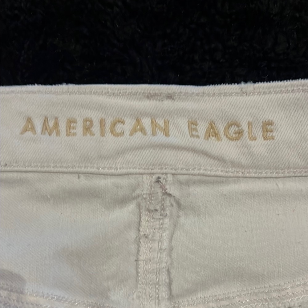 American Eagle Outfitters Bright White Ripped Jean Shorts - Picture 2 of 4